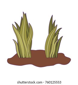 set of bushes with purple contour