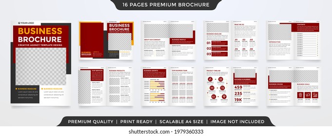 set of business a4 brochure template design with clean and minimalist style