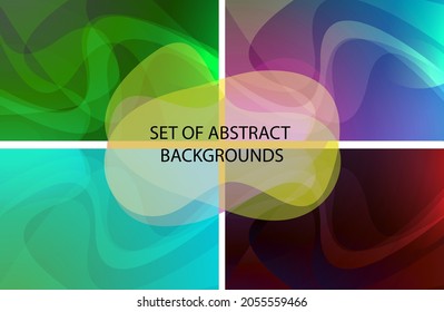 A set of business abstract backgrounds in multi-colored color palettes.