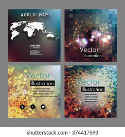 Set of business abstract cards
