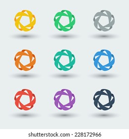 Set of business abstract logos. Graphic design elements. Vector illustration