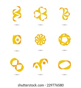 Set of business abstract logos. Graphic design elements. Vector illustration