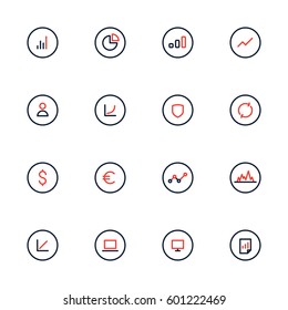 Set of business analytics icons