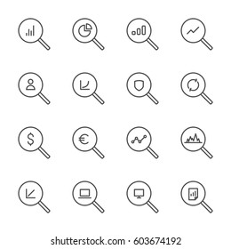 Set of business analytics icons