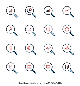 Set of business analytics icons