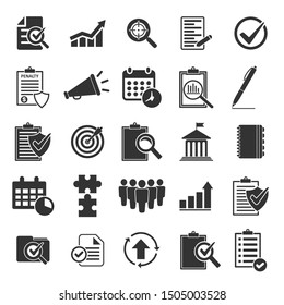 Set of business and audit icons in simple design. Vector illustration