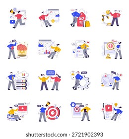 Set of Business and Banking Flat Illustrations