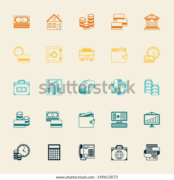 Set of business and\
banking icons.
