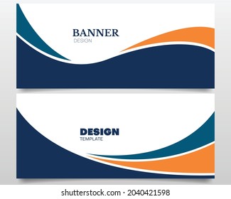 set of business banner design template with blue green and orange