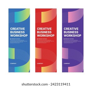 Set of business banner design templates in modern, abstract pattern style for schools, companies, workshops, events and presentations. Layout design template for banner, flyer, brochure, panel etc.