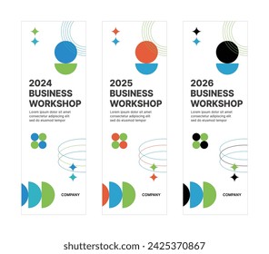 Set of business banner design templates in modern, abstract pattern style for schools, companies, workshops, events and presentations. Layout design template for banner, flyer, brochure, panel etc.