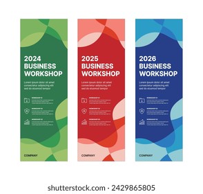 Set of business banner design templates in modern, abstract pattern style for schools, companies, workshops, events and presentations. Layout design template for banner, flyer, brochure, panel etc.