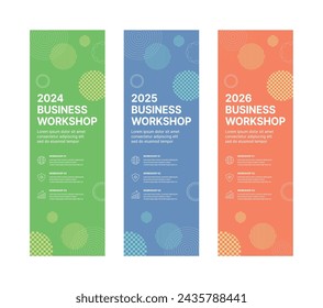 Set of business banner design templates in modern, abstract pattern style for schools, companies, workshops, events and presentations. Layout design template for banner, flyer, brochure, panel etc.