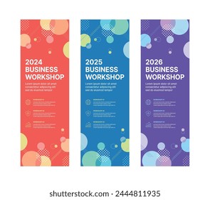 Set of business banner design templates in modern, abstract pattern style for schools, companies, workshops, events and presentations. Layout design template for banner, flyer, brochure, panel etc.