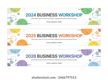 Set of business banner design templates in modern, abstract pattern style for schools, companies, workshops, events and presentations. 