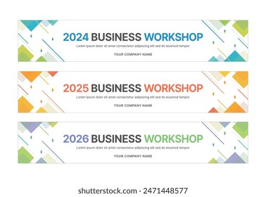 Set of business banner design templates in modern, abstract pattern style for schools, companies, workshops, events and presentations. 