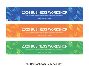 Set of business banner design templates in modern, abstract pattern style for schools, companies, workshops, events and presentations. 