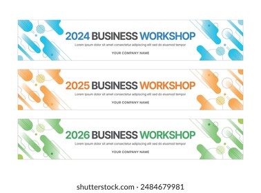 Set of business banner design templates in modern, abstract pattern style for schools, companies, workshops, events and presentations. 