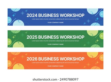 Set of business banner design templates in modern, abstract pattern style for schools, companies, workshops, events and presentations. 