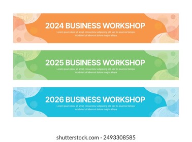 Set of business banner design templates in modern, abstract pattern style for schools, companies, workshops, events and presentations. 