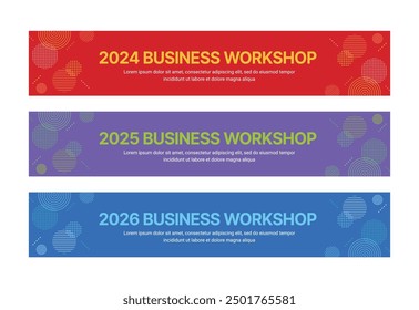 Set of business banner design templates in modern, abstract pattern style for schools, companies, workshops, events and presentations. 