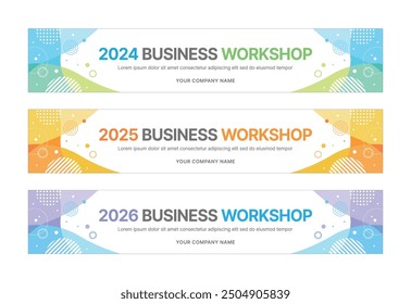 Set of business banner design templates in modern, abstract pattern style for schools, companies, workshops, events and presentations. 