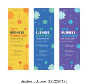 Set of business banner design templates in modern, abstract pattern style for schools, companies, workshops, events and presentations. Layout design template for banner, flyer, brochure, panel etc.