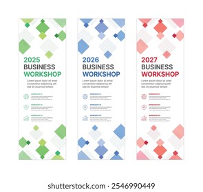 Set of business banner design templates in modern, abstract pattern style for schools, companies, workshops, events and presentations. Layout design template for banner, flyer, brochure, panel etc.