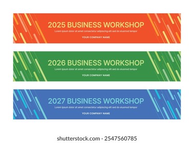 Set of business banner design templates in modern, abstract pattern style for seminar, conference, workshop, event and presentations. Layout design template for banner, flyer, brochure, panel etc.