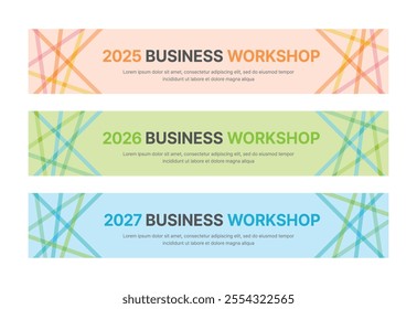 Set of business banner design templates in modern, abstract pattern style for seminar, conference, workshop, event and presentations. Layout design template for banner, flyer, brochure, panel etc.