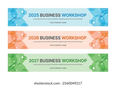 Set of business banner design templates in modern, geometry, abstract shape pattern style for school, company, workshop, seminar, presentation, event and conference. 