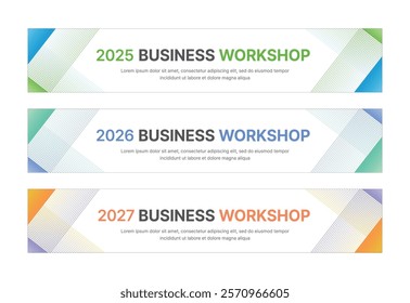 Set of business banner design templates in modern, abstract pattern style for seminar, conference, workshop, event and presentations. Layout design template for banner, flyer, brochure, panel etc.