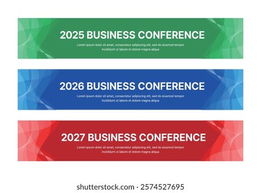Set of business banner design templates in modern, abstract pattern style for seminar, conference, workshop, event and presentations. Layout design template for banner, flyer, brochure, panel etc.
