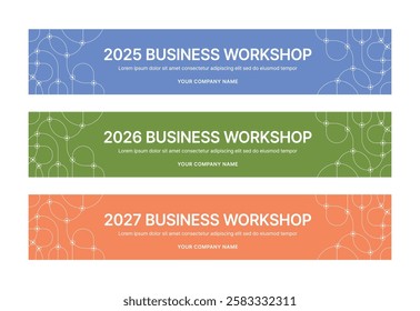 Set of business banner design templates in modern, geometry, abstract shape pattern style for school, company, workshop, seminar, presentation, event and conference. 