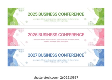 Set of business banner design templates in modern, geometry, abstract shape pattern style for school, company, workshop, seminar, presentation, event and conference. 