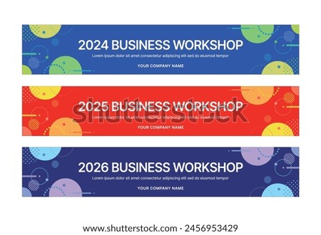 Set of business banner design templates in modern, abstract pattern style for schools, companies, workshops, events and presentations. 