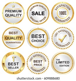 Set of business banner in premium gold and silver texture.