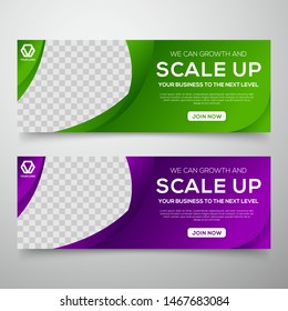 set of business banner template design