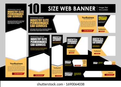 Set of business banner template design different format sizes