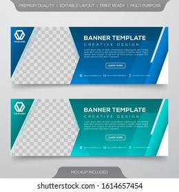 set of business banner template with minimalist style and modern layout