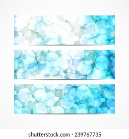 set of business banners templates with background of festive bokeh