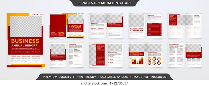 set of business bifold brochure template with modern style and minimalist layout design use for business profile and proposal