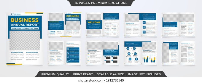 Set Of Business Bifold Brochure Template With Modern Style And Minimalist Layout Design Use For Business Profile And Proposal