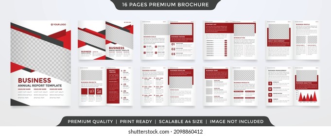 set of business bifold brochure template with minimalist and clean style use for business profile and annual report