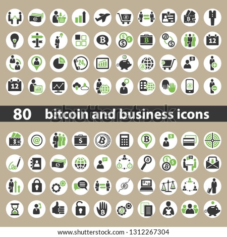 Set of business and bitcoin icons