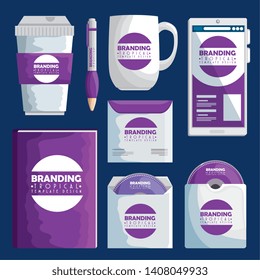 set business branding tropical product design
