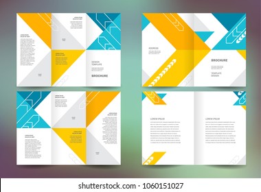 Set Business brochure design template tri-fold abstract arrows geometric theme