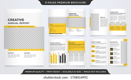 conjunto de plantillas de diseño de folletos empresariales con un concepto minimalista y un uso de estilo moderno para el perfil de la empresa y el informe anual