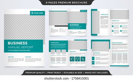 conjunto de plantillas de diseño de folletos empresariales con un concepto minimalista y un uso de estilo moderno para el perfil de la empresa y el informe anual