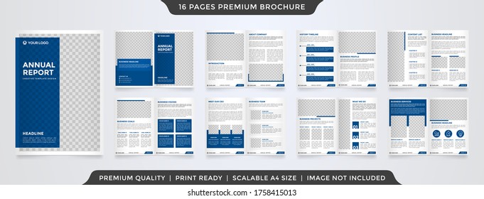 set of business brochure layout template with minimalist concept and modern style use for company profile and annual report